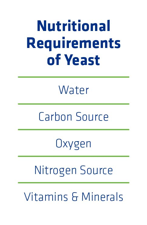 Figure 2. Nutritional requirements of yeast.